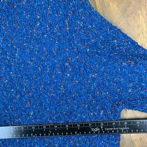 Vintage A Little Extra Spice Womens Sweater Blue Mock Neck Tweed Long Sleeve 1X - Picture 7 of 12
